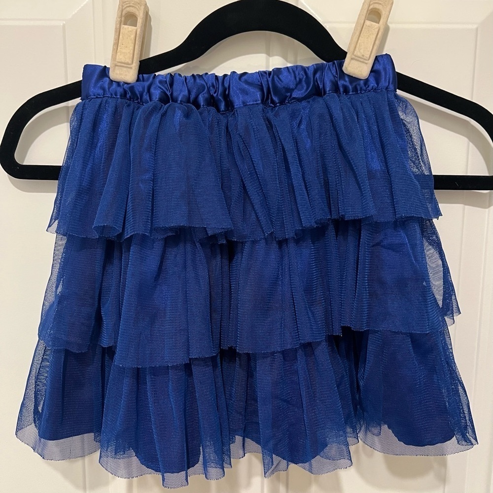 Disney’s Descendants Kids Royal Blue Tulle Ruffle Skirt Size 7/8 small 🔥💎 - Picture 2 of 6